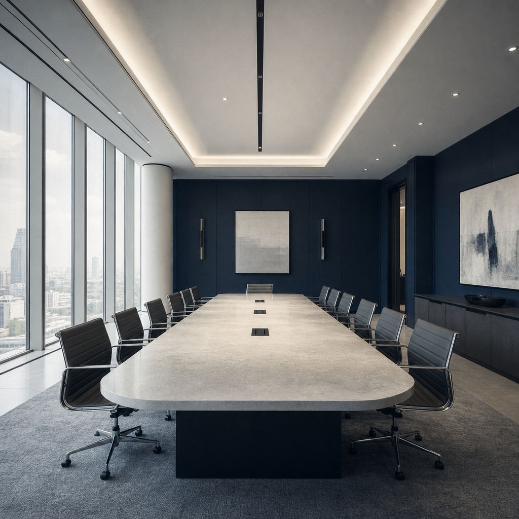 Modern executive boardroom